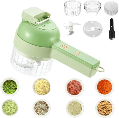 4 in 1 Rechargeable Electric Vegetable Chopper & Slicer for Kitchen – Chop, Slice, Grate in Seconds