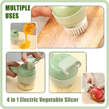 4 in 1 Rechargeable Electric Vegetable Chopper & Slicer for Kitchen – Chop, Slice, Grate in Seconds