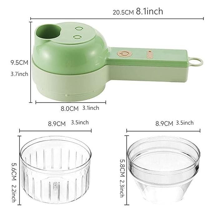 4 in 1 Rechargeable Electric Vegetable Chopper & Slicer for Kitchen – Chop, Slice, Grate in Seconds