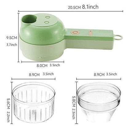 4 in 1 Rechargeable Electric Vegetable Chopper & Slicer for Kitchen – Chop, Slice, Grate in Seconds