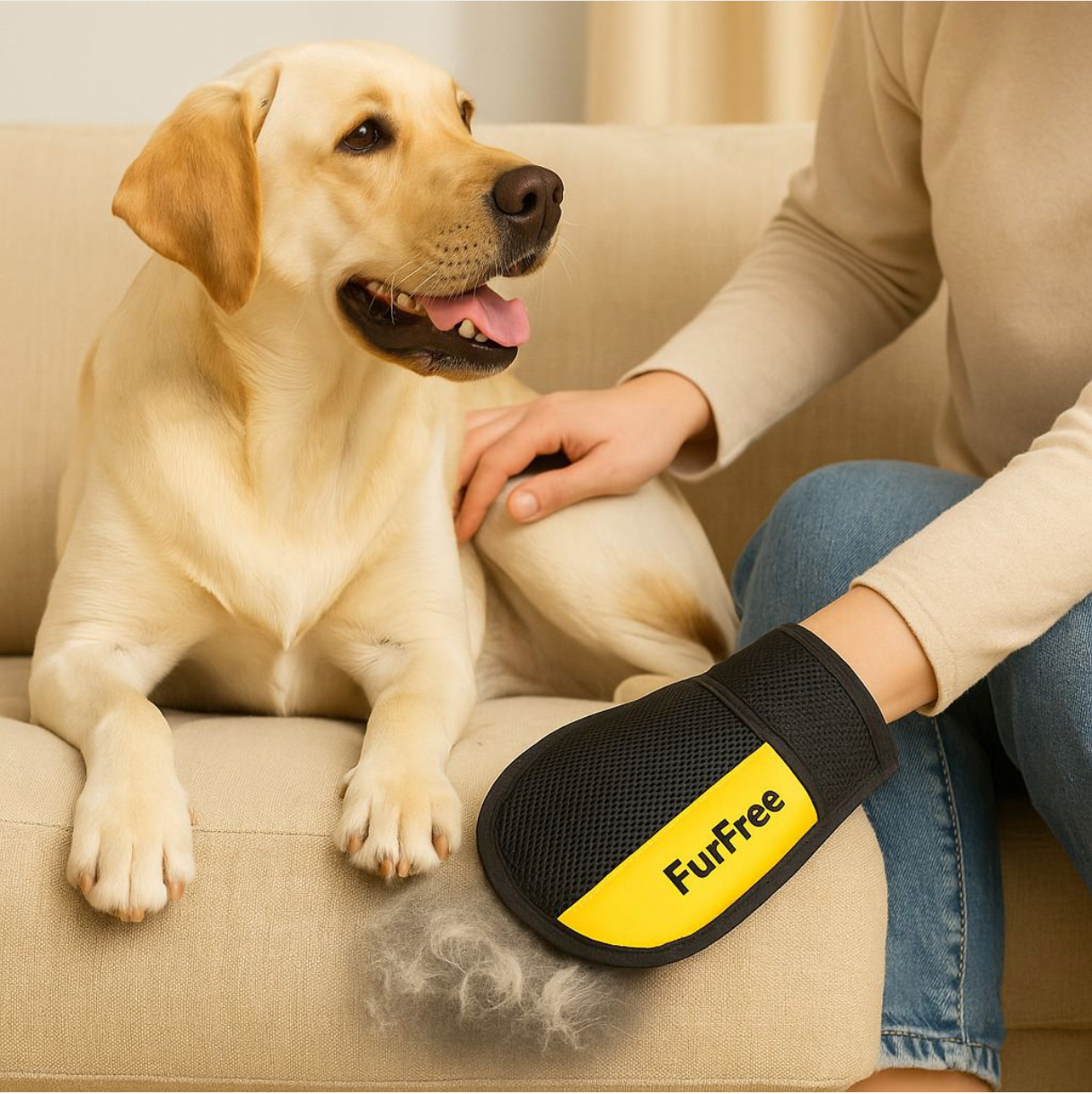 Reusable Pet Hair Removal Mitt for Cats & Dogs – Soft Grooming Glove for Clothes & Furniture.